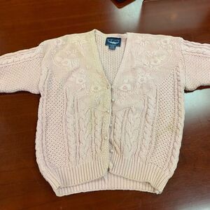 Vintage Best American Pink Chunky Pearl Button Cardigan sz M